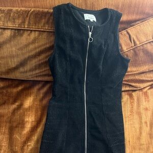 Reformation corduroy black mini dress with zipper size 4
